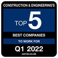 Construction and engineering's top 5 best companies to work for 2022 logo