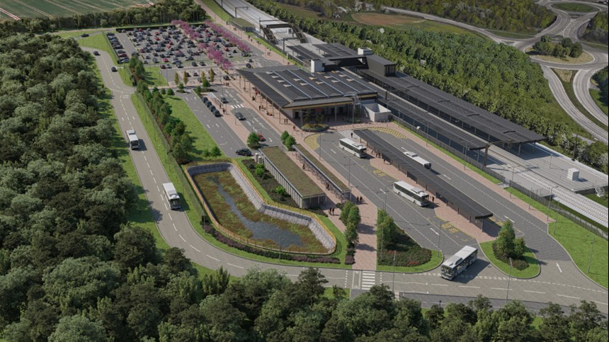 A design visualisation for a new train station project.