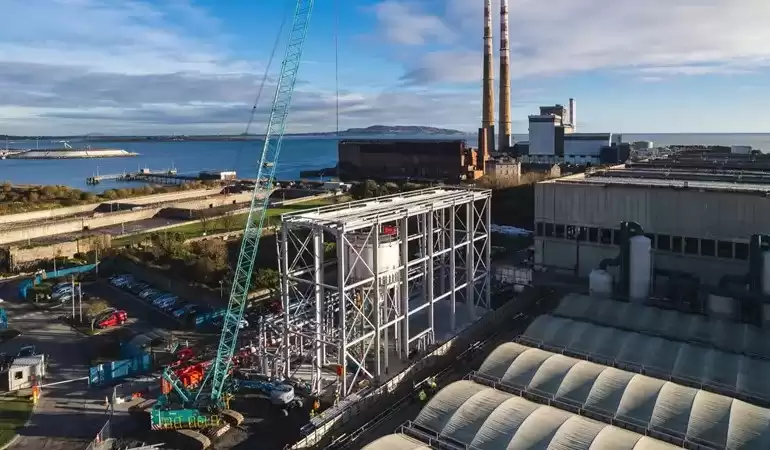 Ringsend Wastewater Treatment Plant under construction.