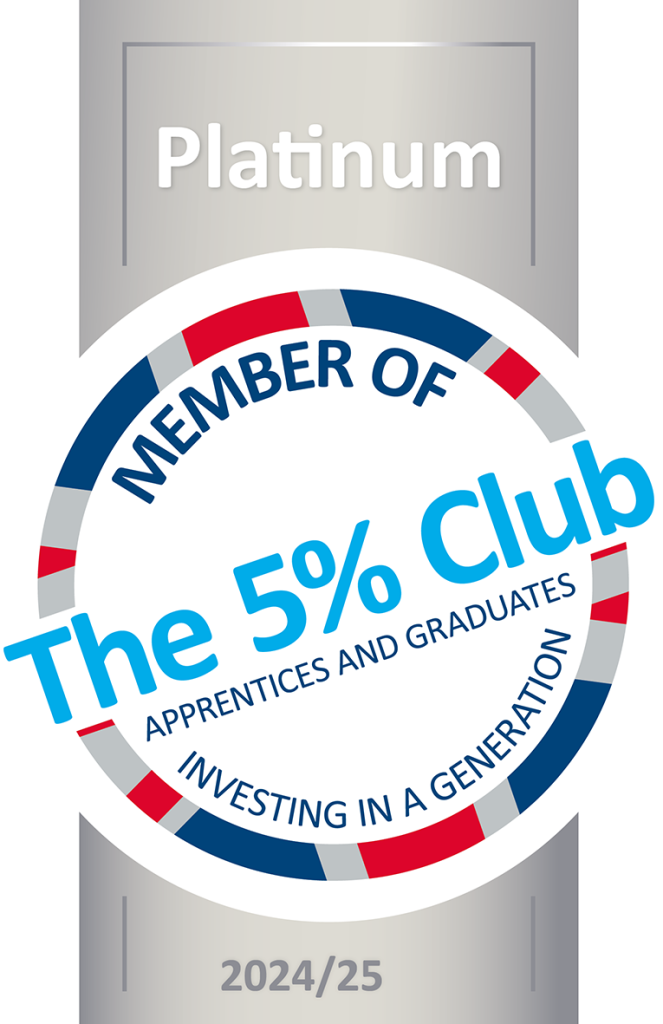 Platinum member of the 5% club for apprentices and graduates 2025/26 accreditation