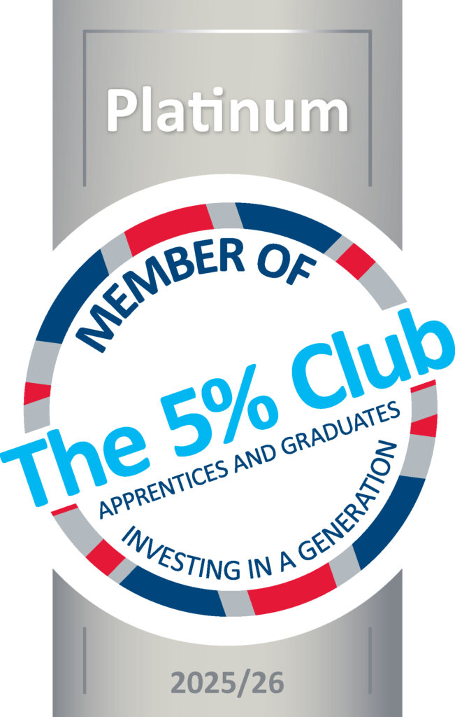 Platinum member of the 5% club for apprentices and graduates 2025/26 accreditation