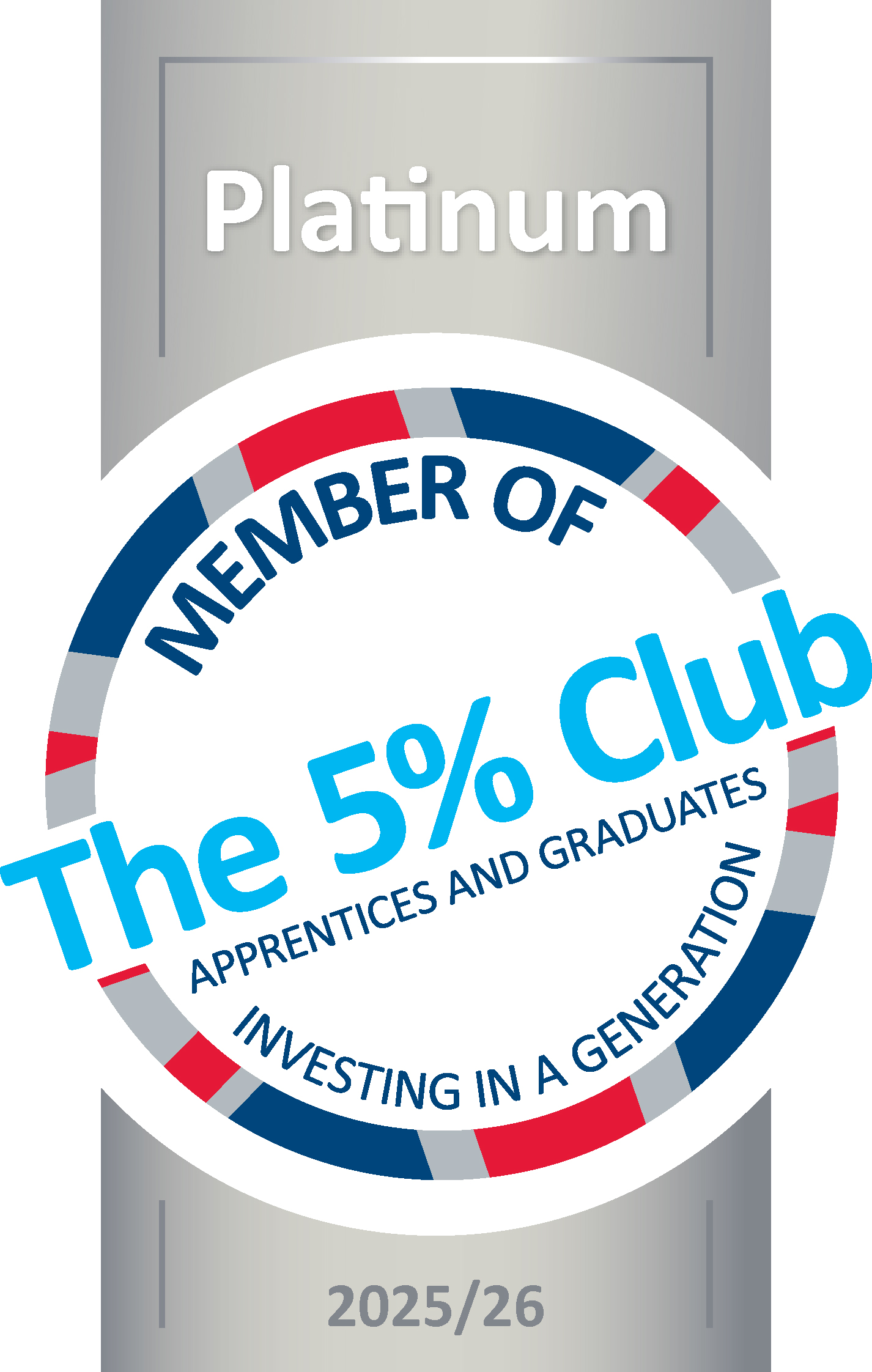 Platinum member of the 5% club for apprentices and graduates 2025/26 accreditation>