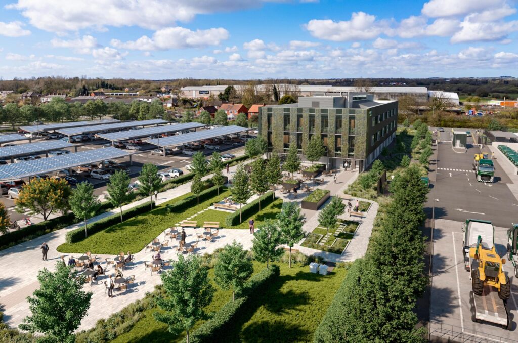 A graphic of proposed purpose-built modern hub.