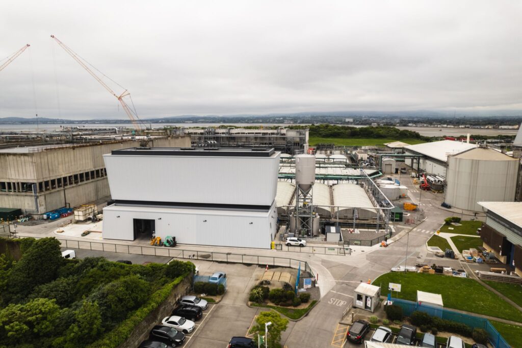 An aerial view of the Ringsend Waste Water Treatment Plant.