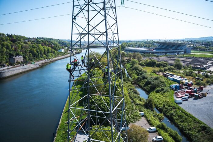 Our team on the Kilbarry Marina Overhead Line 110kV Double Circu …